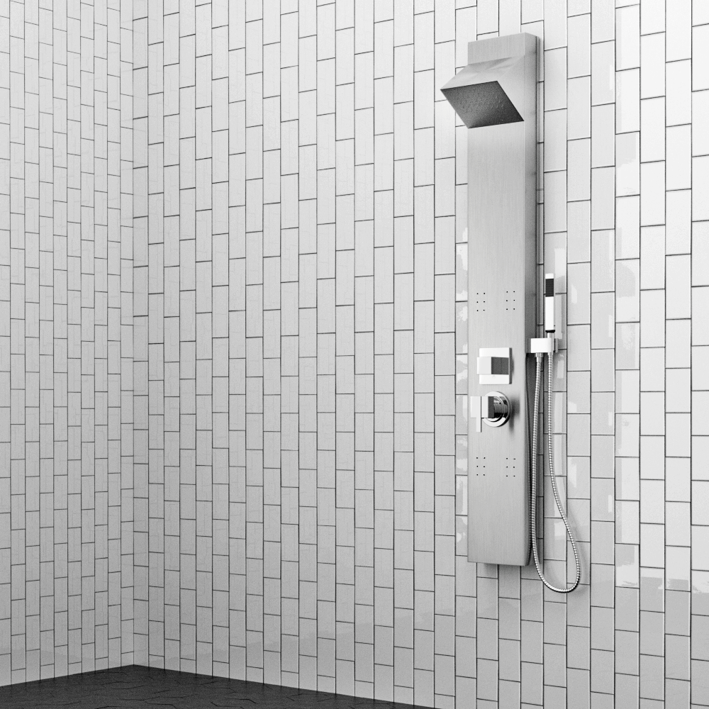 Jara Pressure Balance Stainless Steel Shower Panel with Hand Shower - Polished Finish