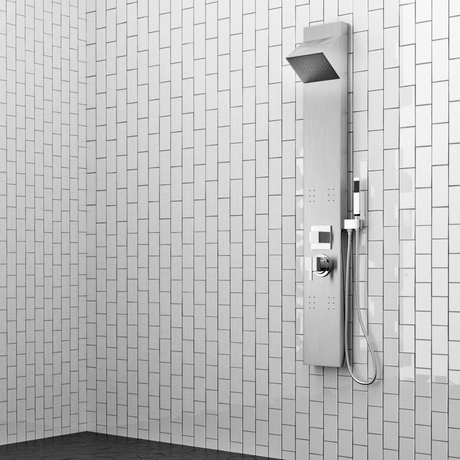 Jara Pressure Balance Stainless Steel Shower Panel with Hand Shower - Polished Finish
