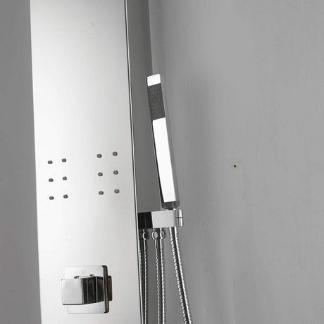 Jara Pressure Balance Stainless Steel Shower Panel with Hand Shower - Polished Finish