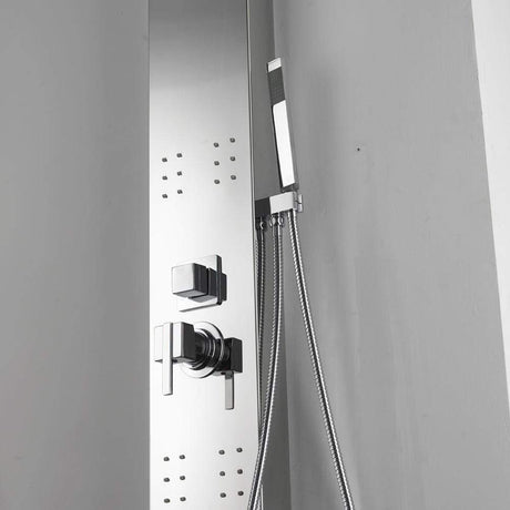 Jara Pressure Balance Stainless Steel Shower Panel with Hand Shower - Polished Finish