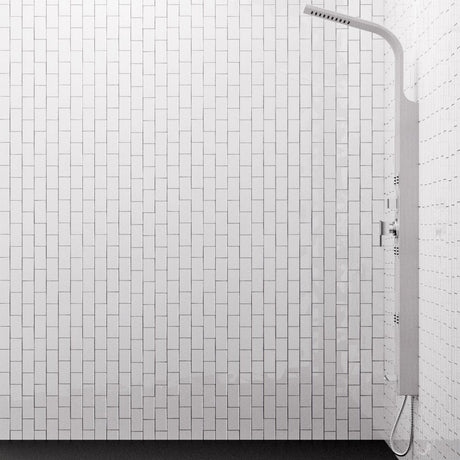 Jedida Pressure Balance Stainless Steel Shower Panel with Hand Shower - Brushed Finish