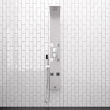Jedida Pressure Balance Stainless Steel Shower Panel with Hand Shower - Brushed Finish