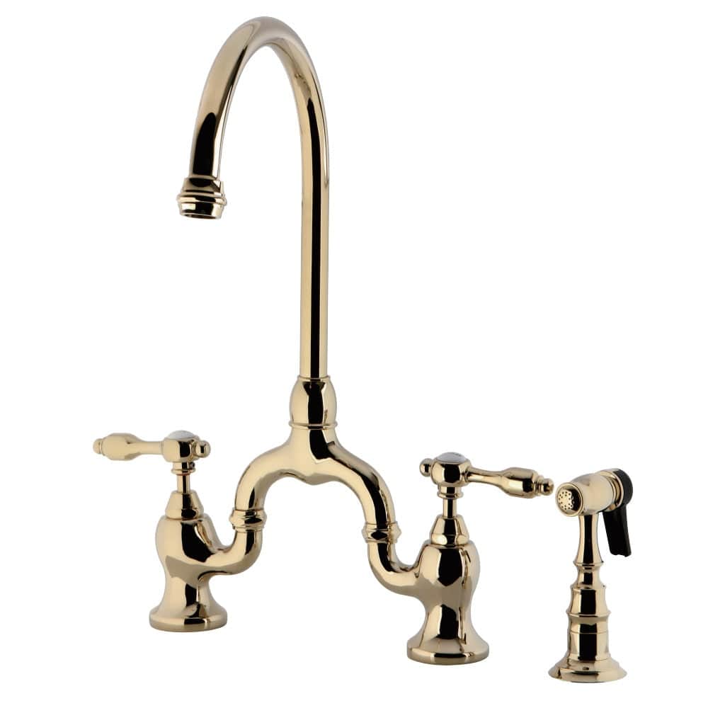 Jeken Bridge Kitchen Faucet with Brass Sprayer