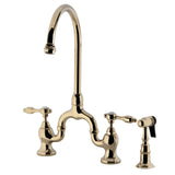 Jeken Bridge Kitchen Faucet with Brass Sprayer