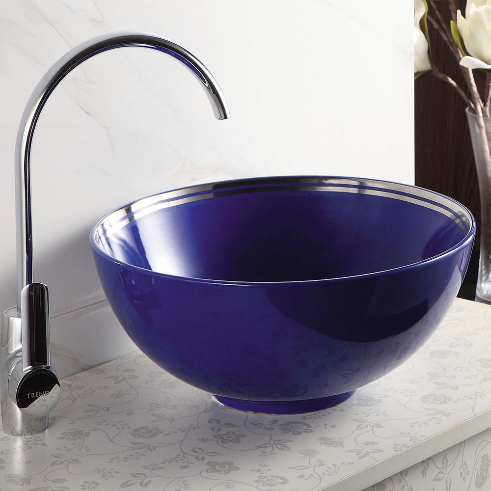 Jericho Vitreous China Vessel Sink - Cobalt Blue