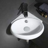 Junet Vitreous China Corner Wall-Mount Bathroom Sink