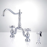 Karlstad Bridge Kitchen Faucet with Brass Sprayer