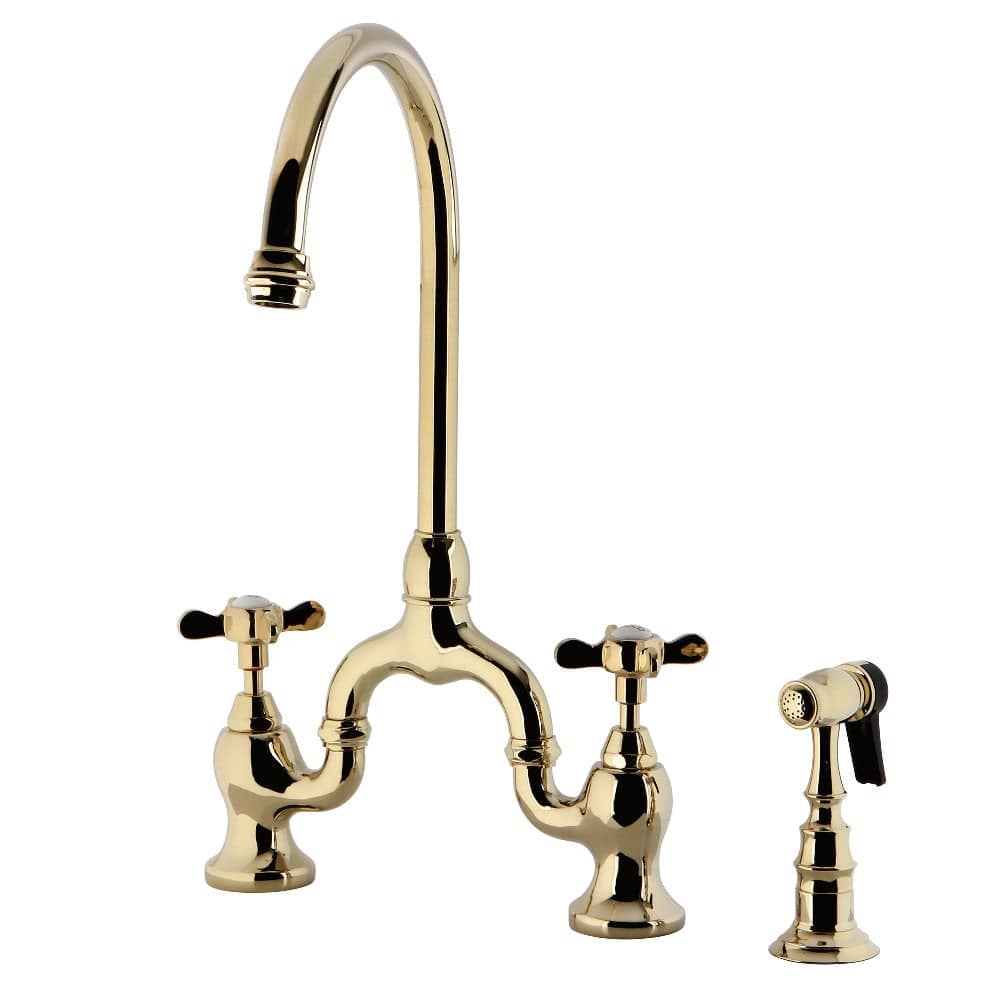 Kelbey Bridge Kitchen Faucet with Brass Sprayer