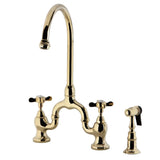 Kelbey Bridge Kitchen Faucet with Brass Sprayer