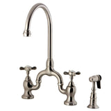 Kelbey Bridge Kitchen Faucet with Brass Sprayer