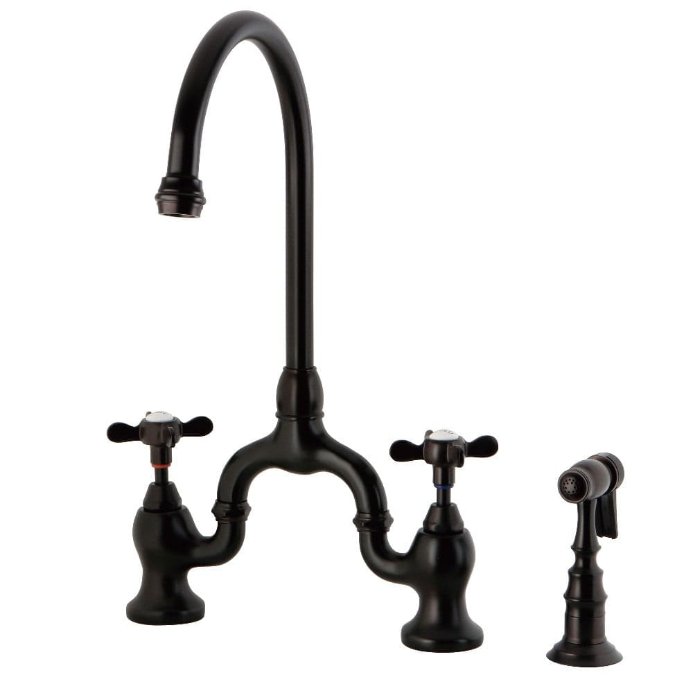 Kelbey Bridge Kitchen Faucet with Brass Sprayer