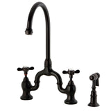 Kelbey Bridge Kitchen Faucet with Brass Sprayer