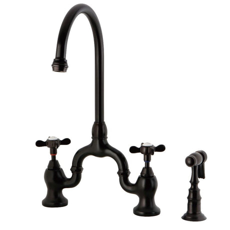Kelbey Bridge Kitchen Faucet with Brass Sprayer