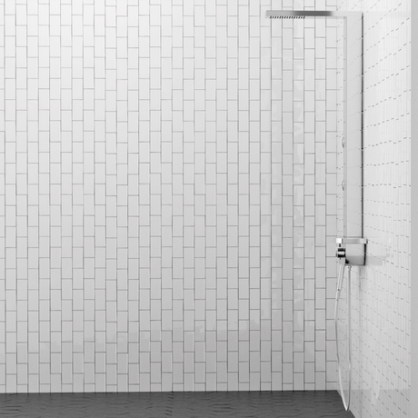 Kiden Pressure Balance Stainless Steel Shower Panel with Hand Shower - Polished Finish