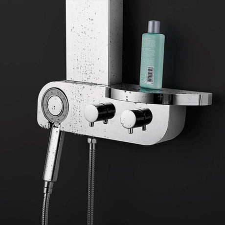 Kiden Pressure Balance Stainless Steel Shower Panel with Hand Shower - Polished Finish