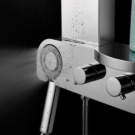 Kiden Pressure Balance Stainless Steel Shower Panel with Hand Shower - Polished Finish