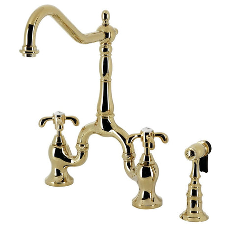 Loper Bridge Kitchen Faucet with Brass Sprayer