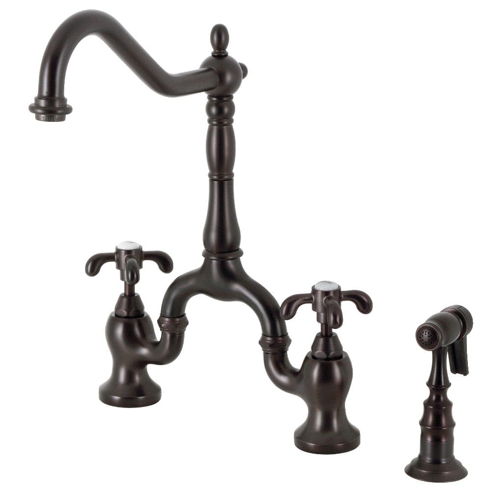 Loper Bridge Kitchen Faucet with Brass Sprayer