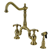 Loper Bridge Kitchen Faucet with Brass Sprayer