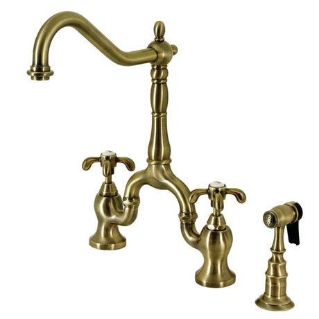 Loper Bridge Kitchen Faucet with Brass Sprayer