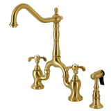 Loper Bridge Kitchen Faucet with Brass Sprayer