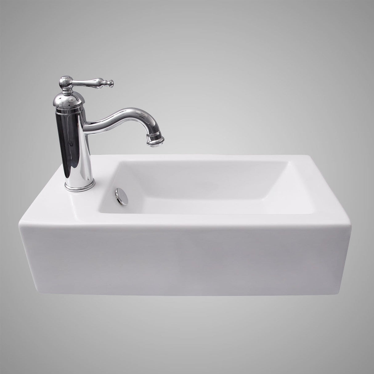Lublin Vitreous China Wall-Mount Bathroom Sink - Left Side Faucet Drilling