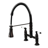 Manuel Two-Handle Deck-Mount Pull-Down Sprayer Kitchen Faucet