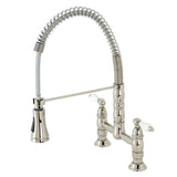 Manuel Two-Handle Deck-Mount Pull-Down Sprayer Kitchen Faucet