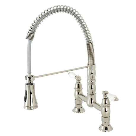 Manuel Two-Handle Deck-Mount Pull-Down Sprayer Kitchen Faucet