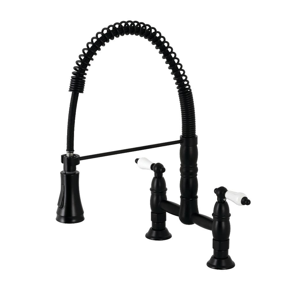 Manuel Two-Handle Deck-Mount Pull-Down Sprayer Kitchen Faucet