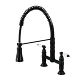 Manuel Two-Handle Deck-Mount Pull-Down Sprayer Kitchen Faucet