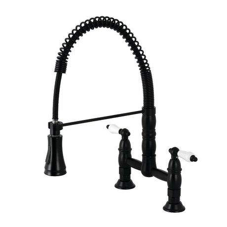 Manuel Two-Handle Deck-Mount Pull-Down Sprayer Kitchen Faucet
