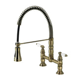 Manuel Two-Handle Deck-Mount Pull-Down Sprayer Kitchen Faucet