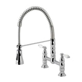Manuel Two-Handle Deck-Mount Pull-Down Sprayer Kitchen Faucet