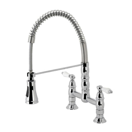 Manuel Two-Handle Deck-Mount Pull-Down Sprayer Kitchen Faucet