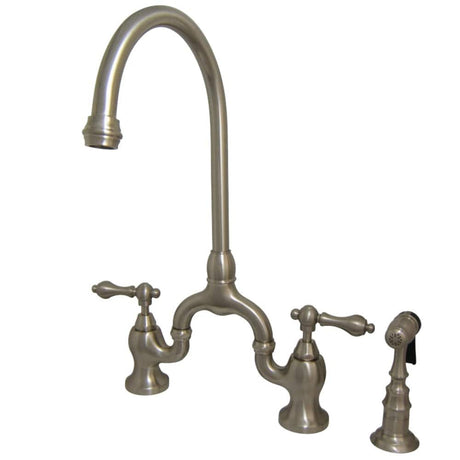 Marmen Bridge Kitchen Faucet with Brass Sprayer