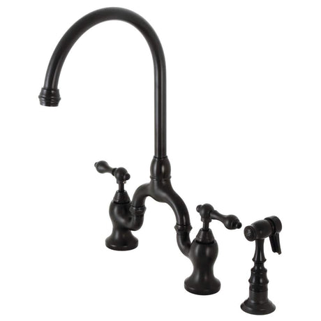 Marmen Bridge Kitchen Faucet with Brass Sprayer