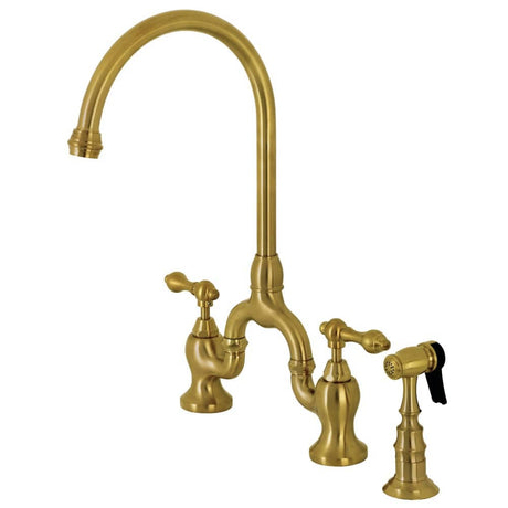 Marmen Bridge Kitchen Faucet with Brass Sprayer