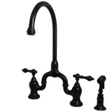Marmen Bridge Kitchen Faucet with Brass Sprayer