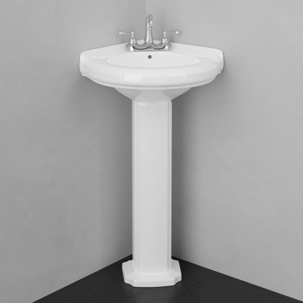Meade Vitreous China Corner Pedestal Sink