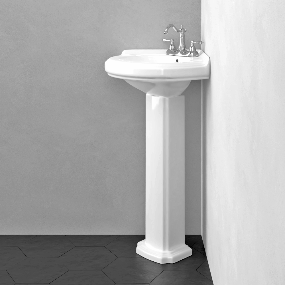 Meade Vitreous China Corner Pedestal Sink