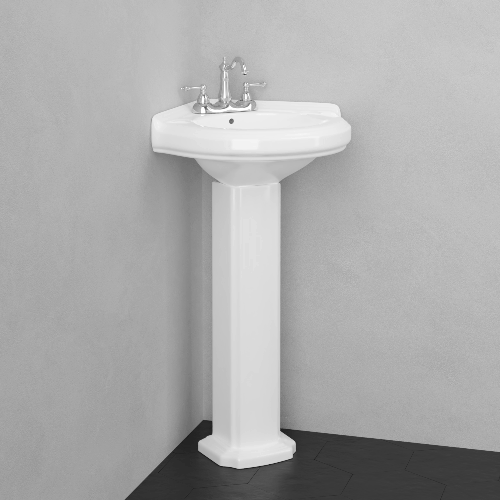 Meade Vitreous China Corner Pedestal Sink