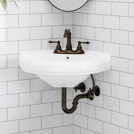 Meade Vitreous China Corner Wall-Mount Bathroom Sink