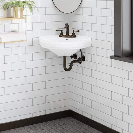 Meade Vitreous China Corner Wall-Mount Bathroom Sink