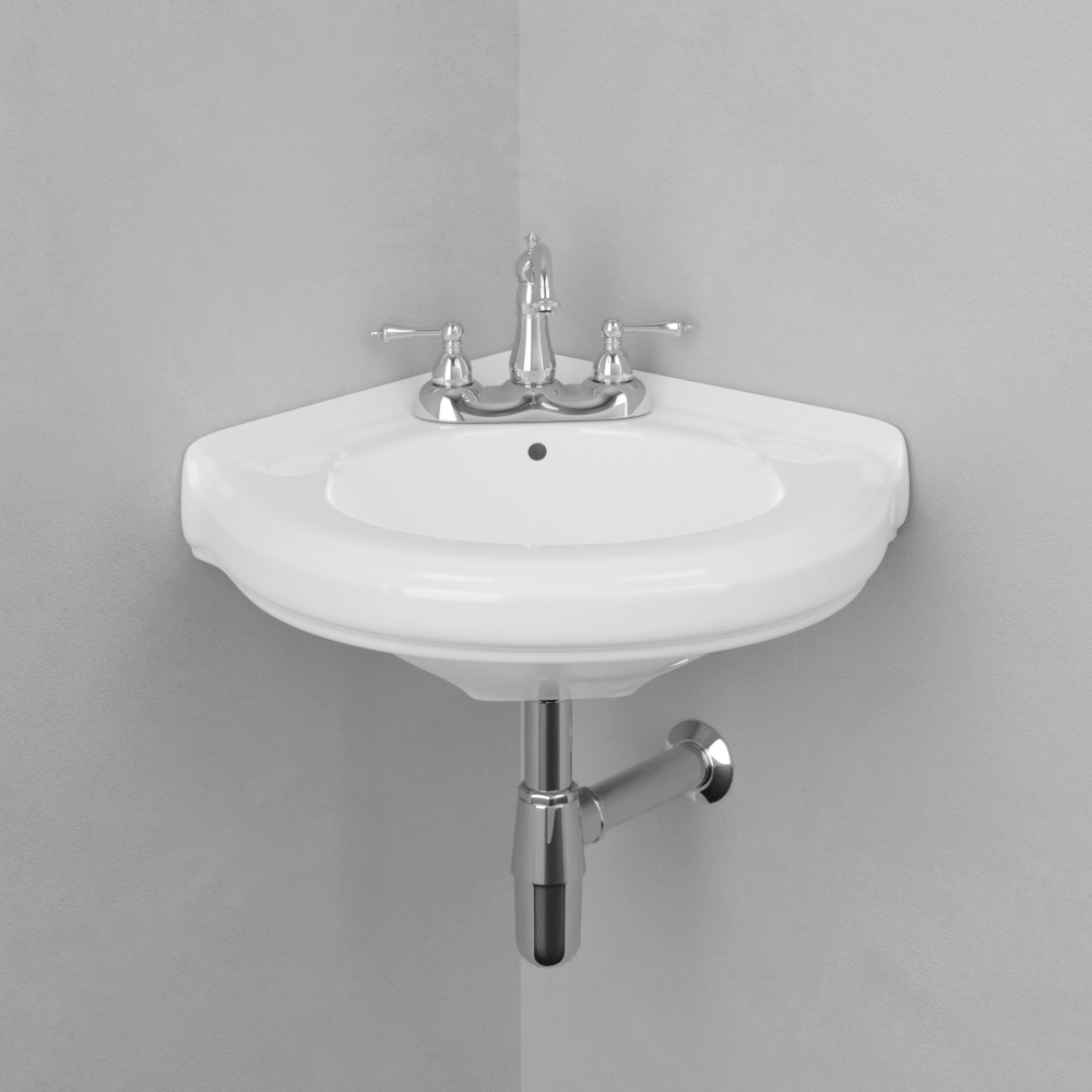 Meade Vitreous China Corner Wall-Mount Bathroom Sink
