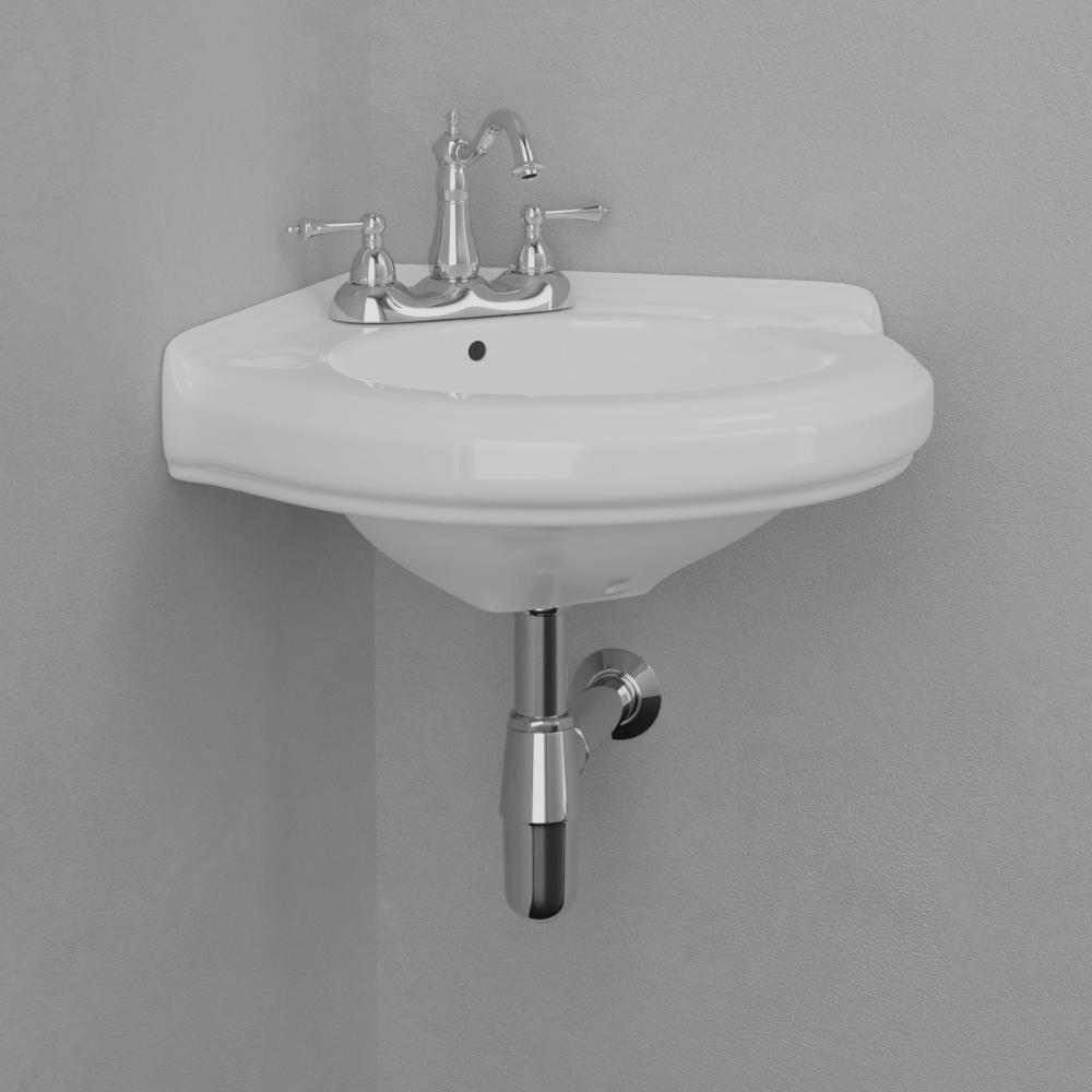 Meade Vitreous China Corner Wall-Mount Bathroom Sink