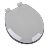 Molded Round Wood Toilet Seat - Silver