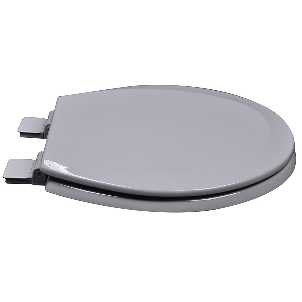 Molded Round Wood Toilet Seat - Silver