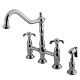 Nebbo Bridge Kitchen Faucet with Brass Sprayer