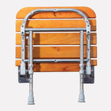 Newberry Wall-Mount Wood Folding Shower Seat with Legs